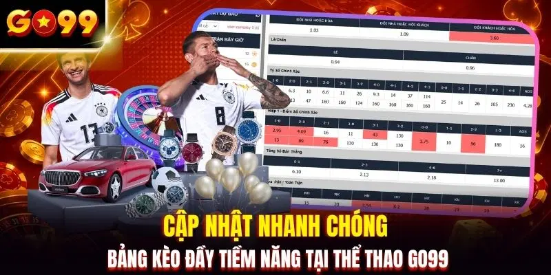 Cập nhật nhanh chóng bảng kèo đầy tiềm năng tại thể thao GO99